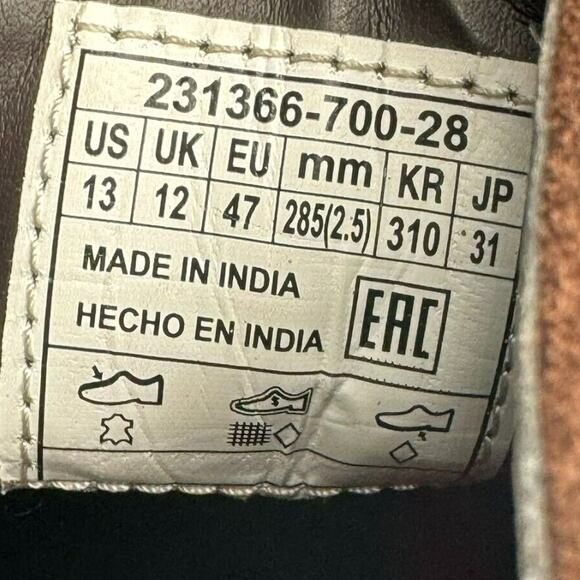 LEVI'S Men's 13 Brown Sheffield Suede Genuine Leather Lace-up Boots Comfort Logo - Picture 10 of 10